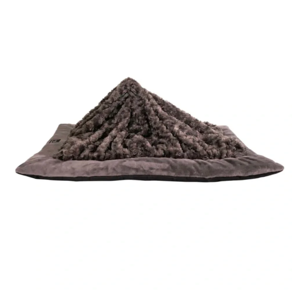 DOG /CAT BED WITH OVERSIZED FAUX FUR TOP
